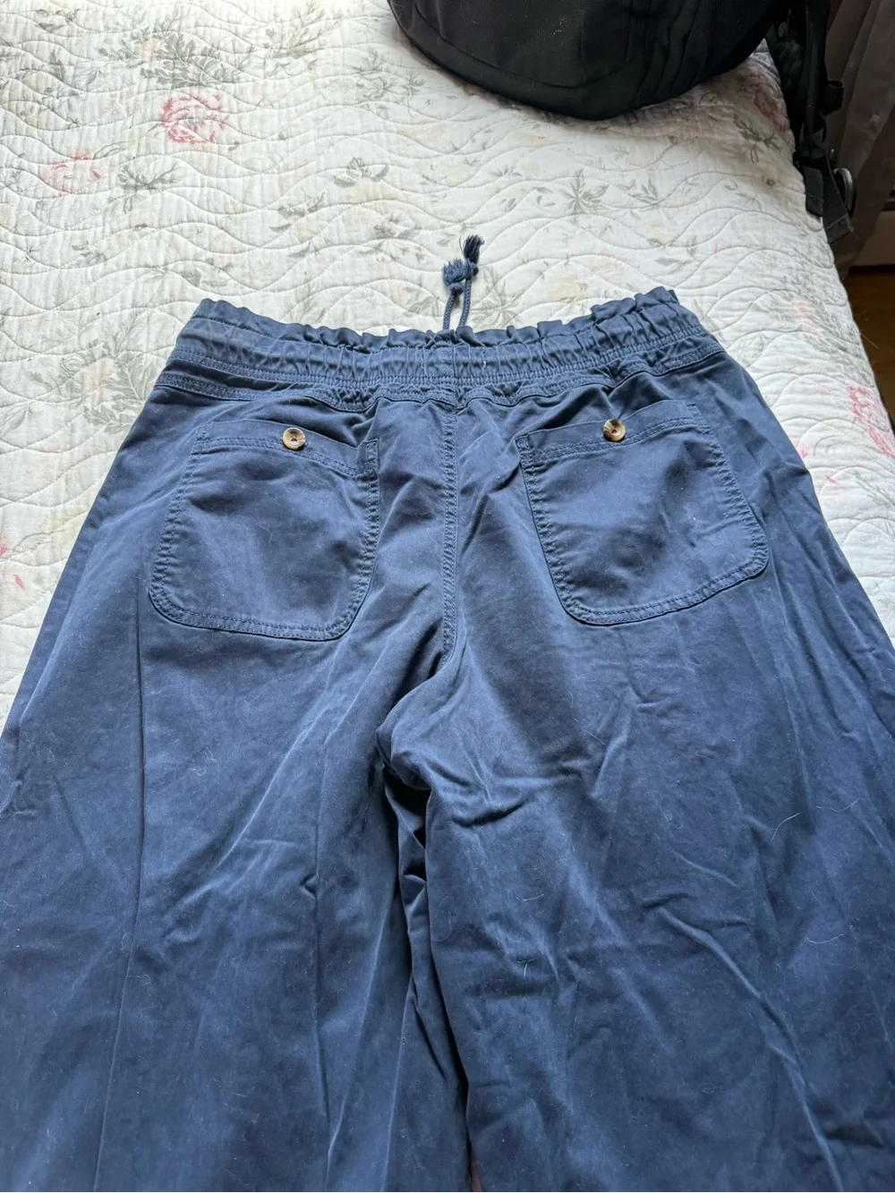 Sonoma Navy Wide-Leg Pull-On Pants - Picture 4 of 5